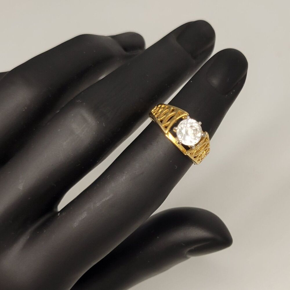 Size 6 CZ Gold Plated Ring